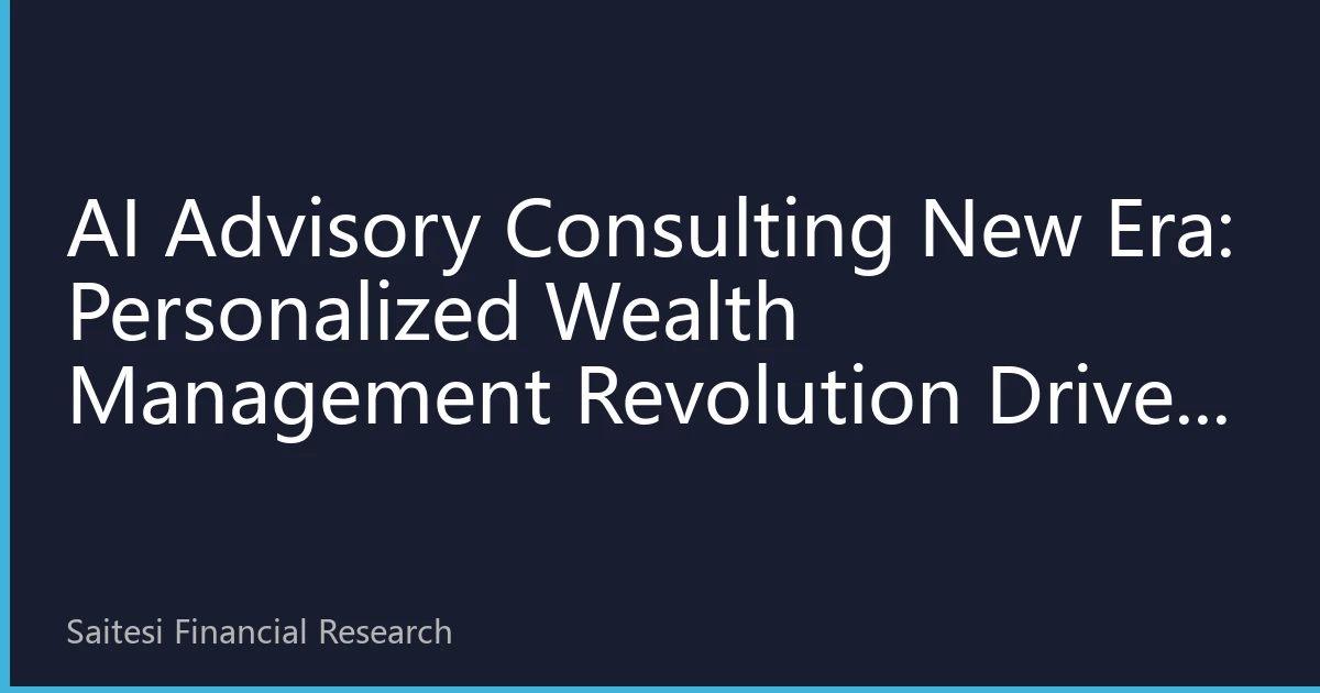 AI Advisory Consulting New Era: Personalized Wealth Management Revolution Driven by Large Models